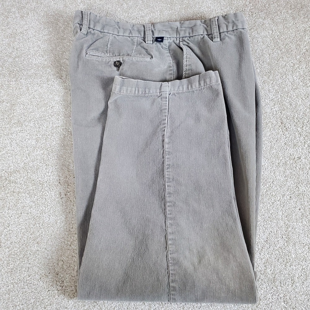 DOCKERS Corduroy Pants Men's 36X30 Act 34X27 ALTERED Relaxed Fit Beige SEE CONDT